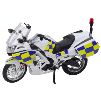 Motocykl policyjny metalowy z dźwiękami i światłami 1:12, biały - EAN: 5905991049593