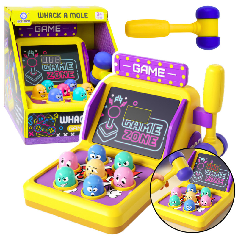 Gra zręcznościowa Whack a Mole z młotkiem, światłem i dźwiękami - EAN: 5905991056782 Gra zręcznościowa Whack a Mole z młotkiem, światłem i dźwiękami - EAN: 5905991056782