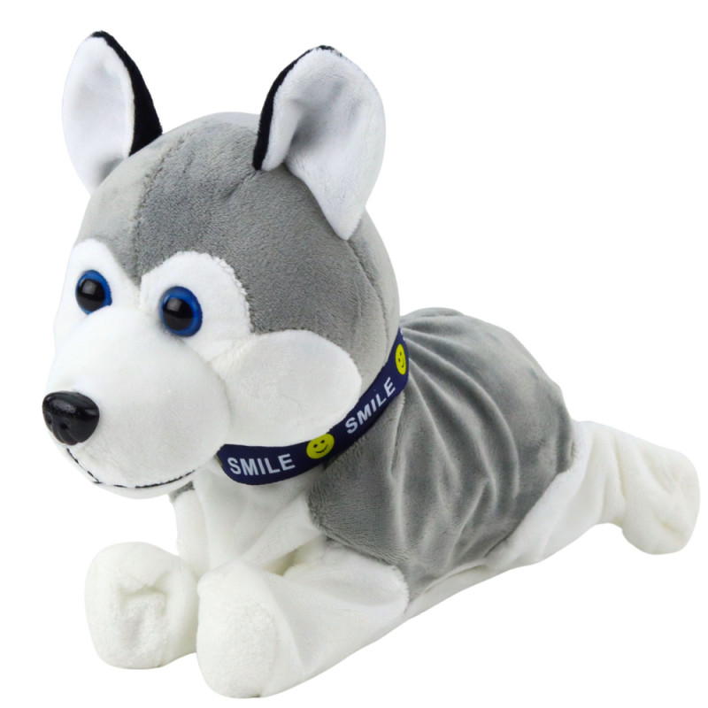 Interaktywny pluszowy pies husky na baterie - porusza się i wydaje dźwięki EAN: 5905991062202