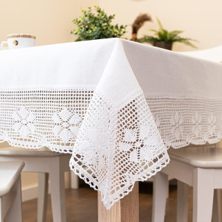 Rachela obrus z ażurem, szerokość 110cm x wysokość 160cm, kolor 001 biały