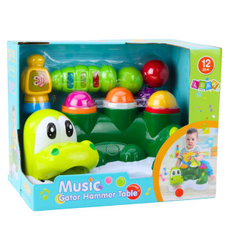 Gra zręcznościowa zbijak piłeczek zjeżdżalnia młotek interaktywny krokodyl