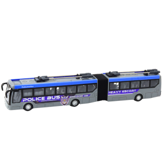 Autobus policyjny przegubowy zdalnie sterowany RC światła szary EAN: 5905991052784