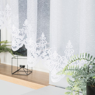 Żaneta firanka żakardowa gotowa, szerokość 450 x wysokość 175cm, kolor 001 biały