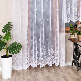 Sara firanka żakardowa gotowa na prosto 300x250cm biały EAN: 5906450931084