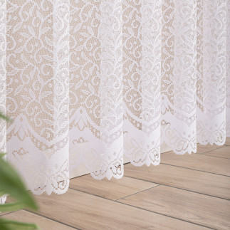 Bogumiła firanka żakardowa gotowa, szerokość 300 x wysokość 250cm, kolor 001 biały