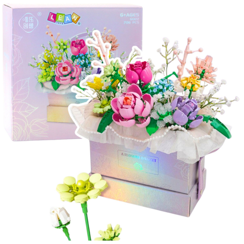 Klocki konstrukcyjne Kwiatowy Box Fioletowy LED 706 el. - EAN: 5905991074519