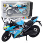 Motocykl sportowy metalowy z dźwiękiem i światłami niebieski 1:12 EAN: 5905991049647