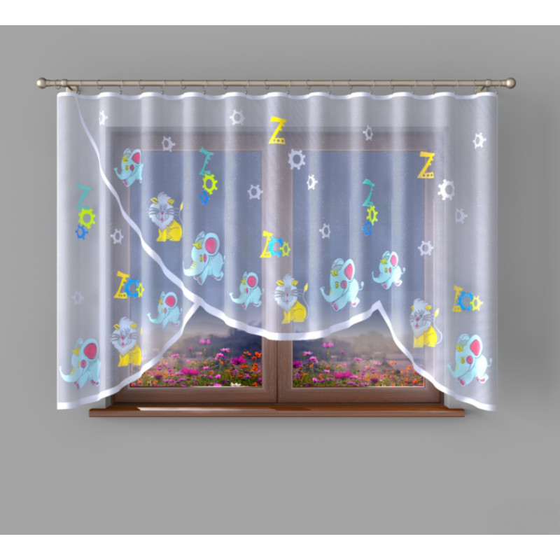 Firanka żakardowa Słonik 300x150cm biały 001, EAN: 2010000725696