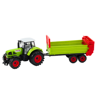 Traktor z przyczepką napęd frykcyjny otwierana maska drzwi zielony EAN: 5905991060437