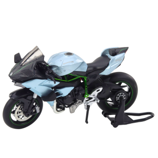 Sportowy motocykl metalowy z dźwiękiem i światłami srebrny 1:12 - EAN: 5905991049531