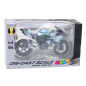 Sportowy motocykl metalowy z dźwiękiem i światłami srebrny 1:12 - EAN: 5905991049531