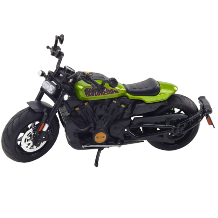 Motocykl Chopper Metalowy z Dźwiękami i Świetłami Czarny Zielony 1:12 - EAN: 5905991049654