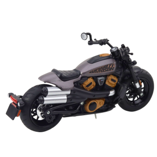 Motocykl chopper metalowy światła dźwięki czarny szare elementy 1:12