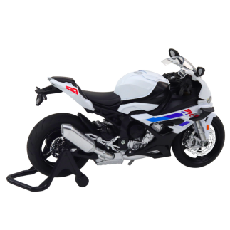 Motocykl sportowy metalowy światła dźwięki biały s1000 1:12