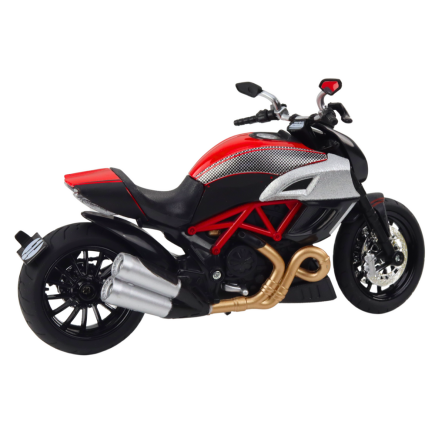 Motocykl Sportowy Metalowy z Dźwiękiem i Światłem Złoto-Czerwony 1:12 - EAN: 5905991049555