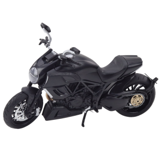 Sportowy motocykl metalowy z dźwiękami i złotymi elementami w czerni 1:12 - EAN: 5905991049548