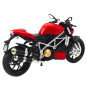 Motocykl Sportowy Metalowy z Dźwiękami i Światłami, Srebrno-Czerwony, 1:12 - EAN: 5905991049579