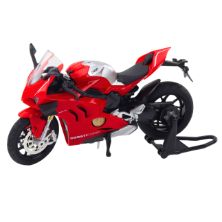 Motocykl sportowy metalowy z dźwiękiem i światłami czerwony 1:12 EAN: 5905991049616