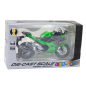 Motocykl Sportowy Metalowy Zielony z Dźwiękiem i Światłem 1:12 EAN 5905991049685