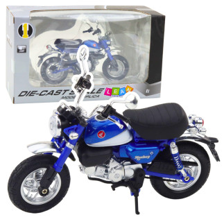 Motocykl retro klasyczny metalowy światła niebieski 1:12