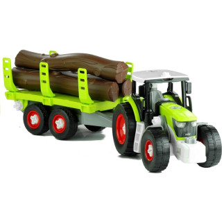 Rozkręcany traktor z przyczepą i drewnem 43 cm EAN: 5902808156543