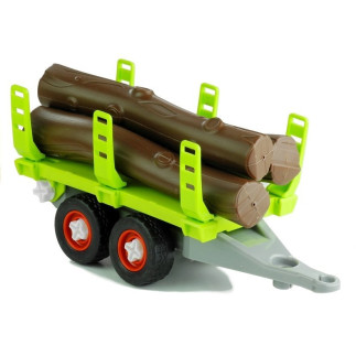 Rozkręcany traktor z przyczepą z drewnem 43 cm