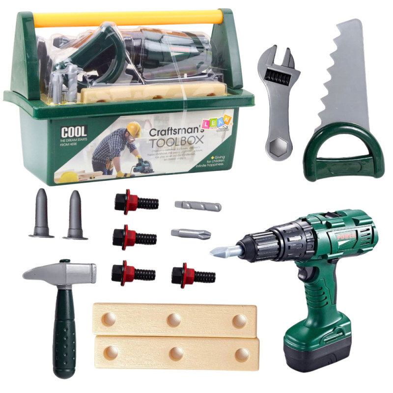 Zestaw majsterkowicza 14 el. z wkrętarką na baterie w skrzynce - EAN: 5905991062424