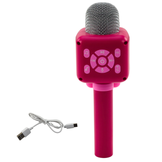Bezprzewodowy mikrofon bluetooth do karaoke nagrywanie zmiana głosu różowy