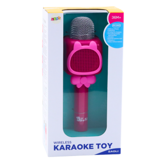 Bezprzewodowy mikrofon bluetooth do karaoke nagrywanie zmiana głosu różowy