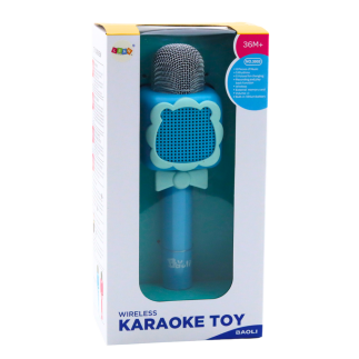 Bezprzewodowy mikrofon bluetooth karaoke nagrywanie zmiana głosu niebieski