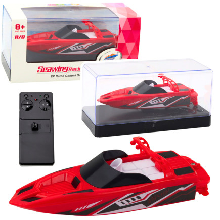 Łódź motorówka zdalnie sterowana rc biało-czerwona 15cm