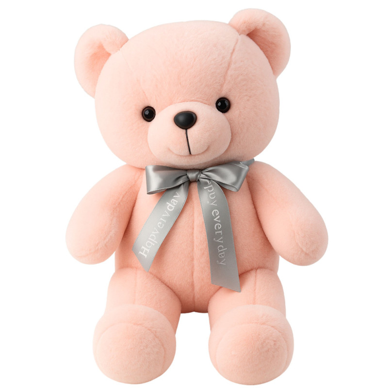 Pluszowa maskotka przytulanka miś z kokardą Happy Every Day różowy 55 cm EAN: 5905991048350