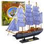 Biało-niebieski model żaglowca dekoracyjnego 33x31cm - EAN: 5905991049357