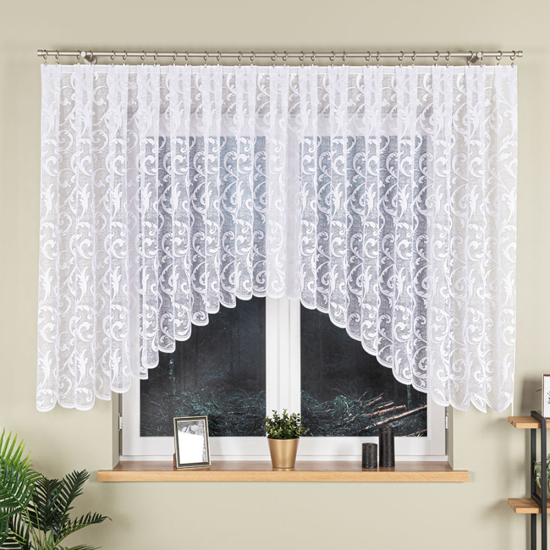 Leokadia firanka żakardowa gotowa 450x135cm kolor biały EAN: 5907693246966