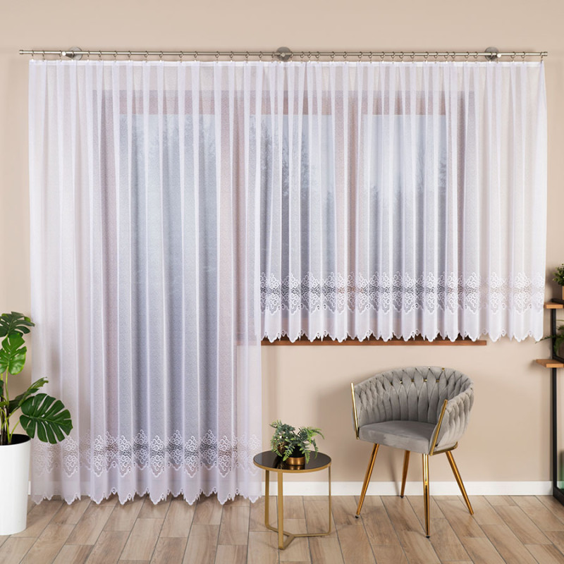 Firanka żakardowa Modesta gotowa 300x250 cm kolor biały EAN: 5906450930667
