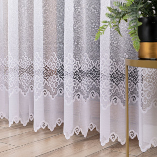 Modesta firanka żakardowa gotowa, szerokość 300 x wysokość 250cm, kolor 001 biały