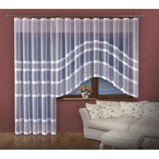 Aida firanka żakardowa gotowa, szerokość 150 x wysokość 250cm, kolor biały 001