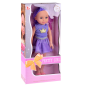 Lalka w sukience z koroną, długie włosy, fioletowa szczotka 38cm - EAN: 5905991055662
