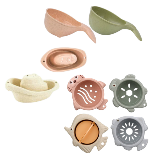 Zabawki do kąpieli statek podwodny kubeczki przyssawki 9el