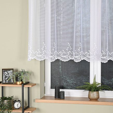 Firanka żakardowa Justyna biały 250cm x 110cm, gotowa na prosto, EAN: 5907693293045
