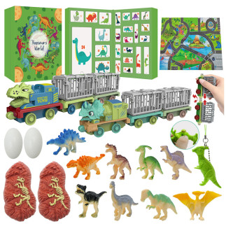 Kalendarz adwentowy dla dzieci dinozaury figurki akcesoria
