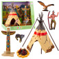 Zestaw Indiański Figurki Wioska Indianie Namiot Tipi Kajak Totem EAN: 5905991054467