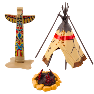 Zestaw Indiański Figurki Wioska Indianie Namiot Tipi Kajak Totem EAN: 5905991054467