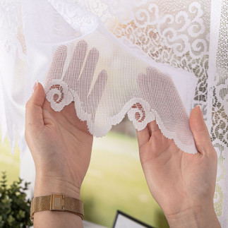 Modesta firanka żakardowa gotowa, szerokość 400 x wysokość 160cm, kolor 001 biały