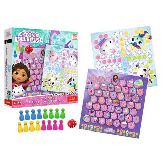 Gra 2w1 chińczyk - węże i drabiny gabbys dollhouse 02590