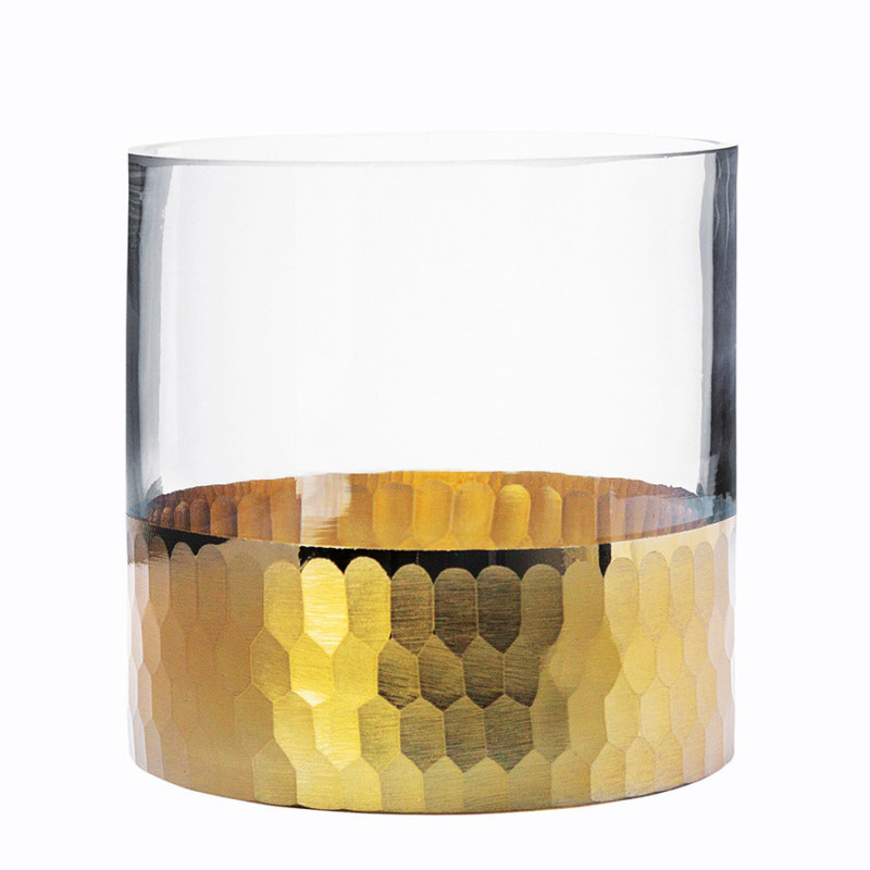 Świecznik szklany / wazon Golden Honey 12 cm