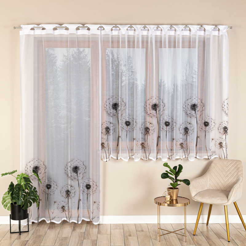 Dmuchawce firanka żakardowa gotowa 140x240cm biały EAN: 5906450015630