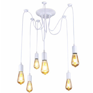 Zd74b lampa sufitowa 6 ramion biała