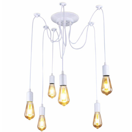 Zd74b lampa sufitowa 6 ramion biała