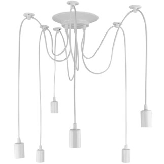 Zd74b lampa sufitowa 6 ramion biała